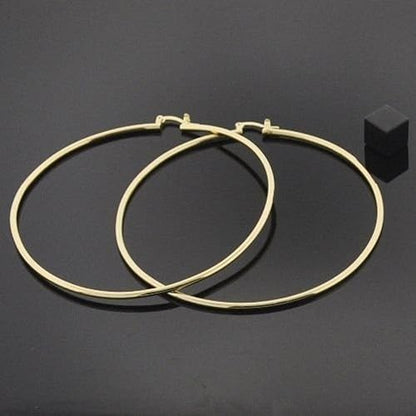 Big Hoops for women 14k Gold Filled Extra Large Hoop Earrings (80mm x 2mm) yellow gold tone