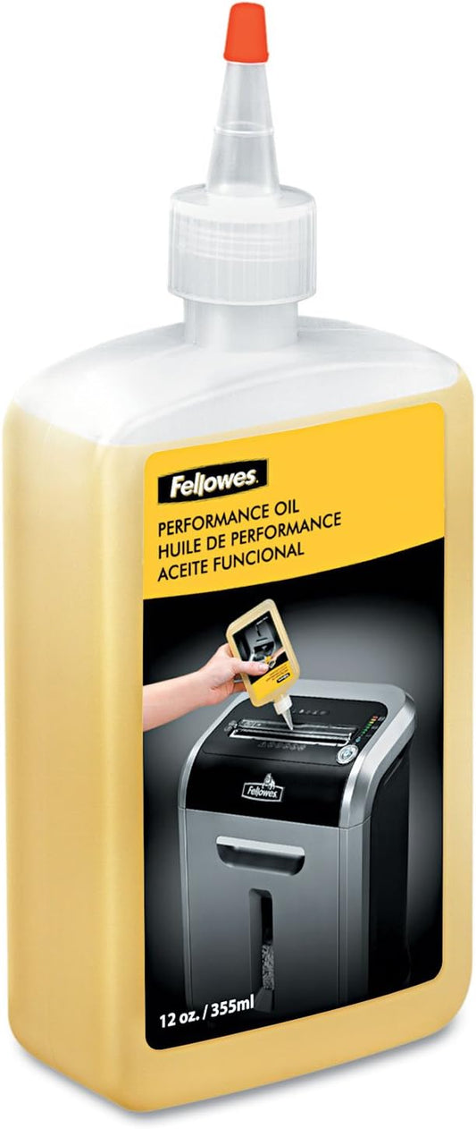Fellowes Powershred Performance Shredder Oil, 12 oz. Extended Nozzle Bottle (35250) (Pack of 1)