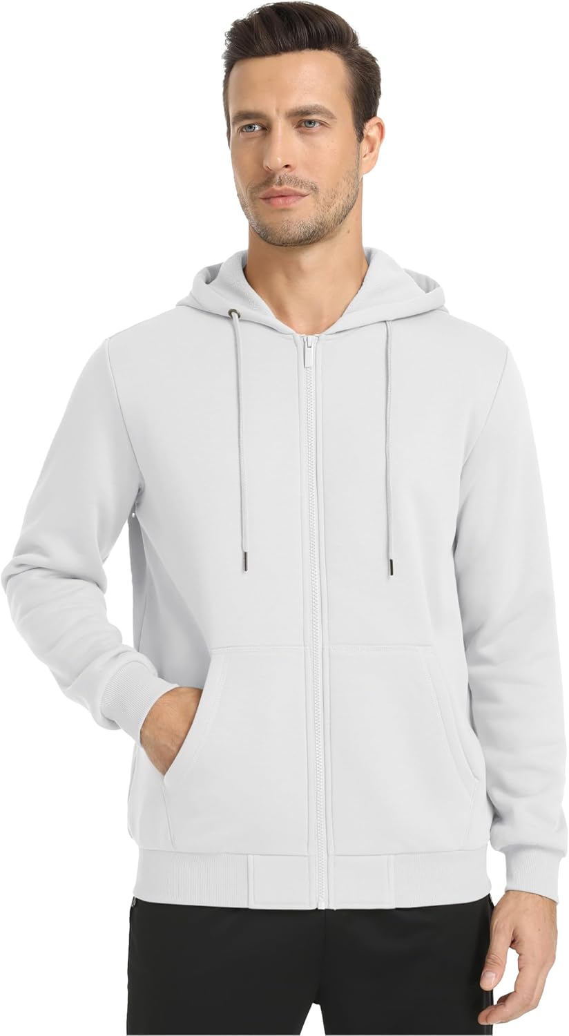Large TACVASEN Mens Zip Up Hoodie Fleece Lined Hoodie Jacket Men Full Zip Sweatshirts Outdoor Thermal Athletic Hoodie.