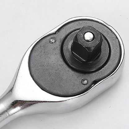 Quick Release Ratchet Wrench, CRV 38 24 Tooth Ergonomic Rubber Handle Auto Repair Tool
