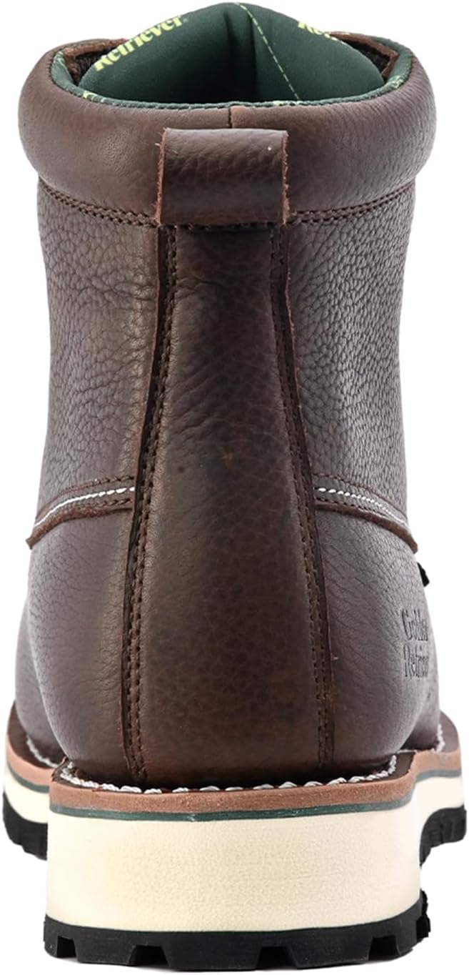 Men’s Outdoor Boots, Moc Toe Wedge Sole, Nubuck Leather, Oil & Slip Resistant, EH Safety Work Boots