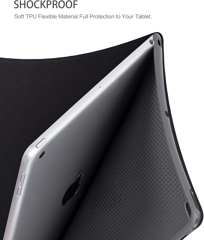 iPad Air 2 CaseiPad Air Case, iPad 9.7 Case for iPad 5th6th Generation Case 20172018 Kids Men Women Soft Back Shockproof Cover Multi -Angle View Adjustable Stand Auto WakeSleep, Bookshelf Cat