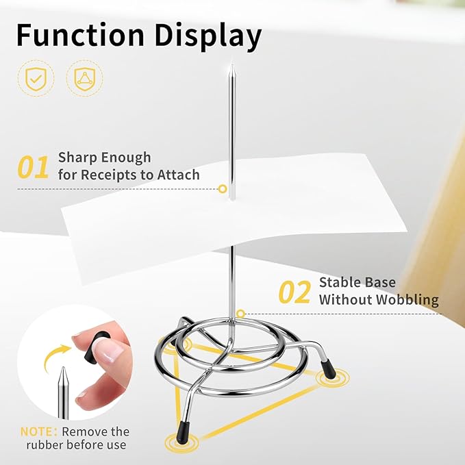 Ticket Stabber for Restaurant, 3PCS Ticket Receipt Holder Stabber Check Spindle Stick Orders Spike for Businesses Kitchen Office, Bill Fork, Memo Holder Spike
