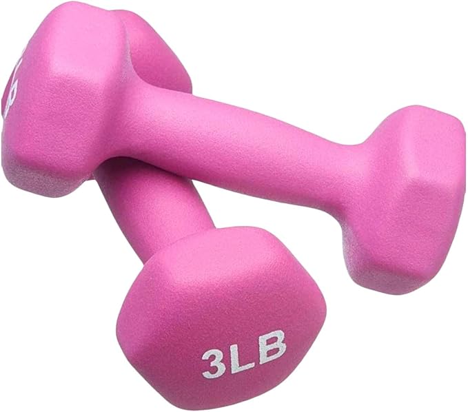 FUXION Neoprene Dumbbell Hand Weights, Sets of 2 Hexagon Non-Slip Weights for Home Gym Yoga Pilates Workout