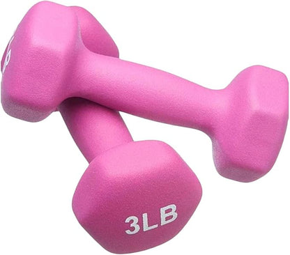 FUXION Neoprene Dumbbell Hand Weights, Sets of 2 Hexagon Non-Slip Weights for Home Gym Yoga Pilates Workout