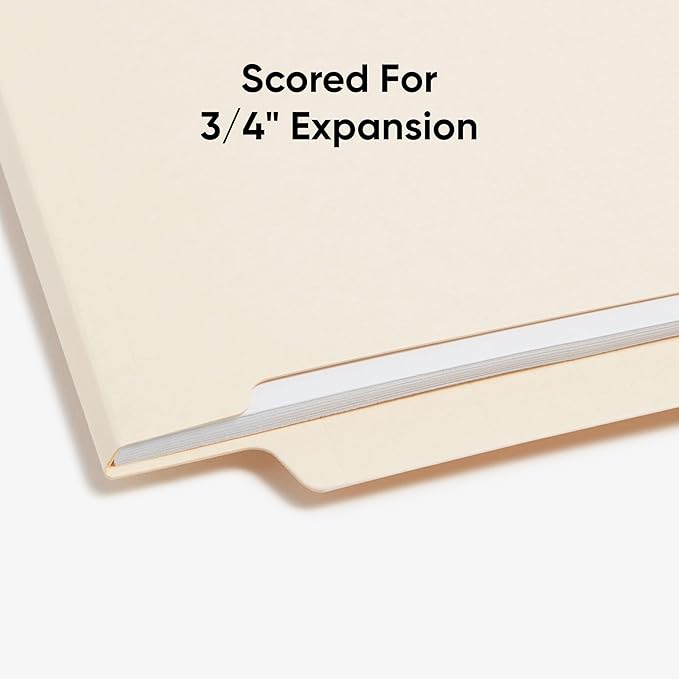 Smead Shelf-Master End Tab File Folders, 100 Count, Manila, Reinforced Straight-Cut Tabs, Letter Size (24110)
