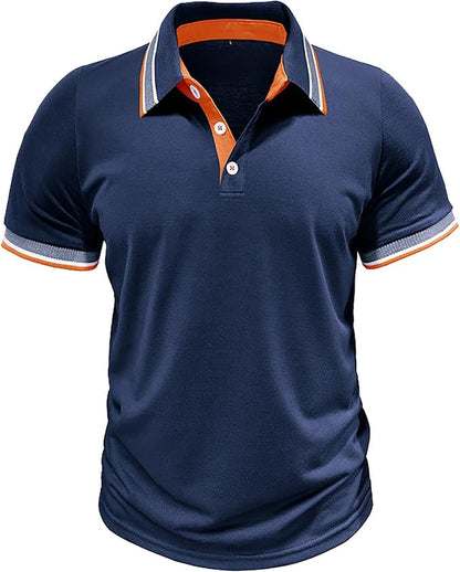 Men's Polo Shirts Short Sleeve Regular Fit Casual Tshirts Button Down Business Summer Sports Lightweight Hiking Tees