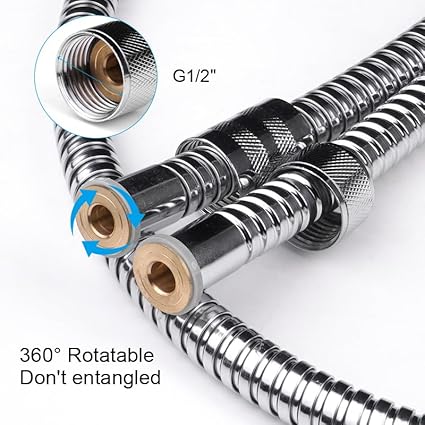 Shower Hose Extra Long 96 inches Shower Head Hose Replacement Stainless Steel Handheld Shower Hose Flexible and Durable with Brass Insert and Nut