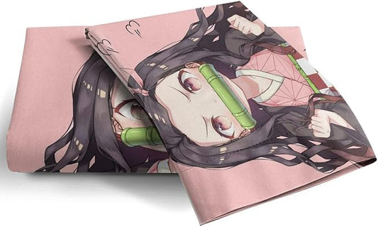 Ne-Zuko Anime Duvet Cover 3 Piece Bedding Set,Teen Anime Comforter Cover Set Super Soft Duvet Cover with Pillowcase (styel 6,Full 79x90in  20x30in)