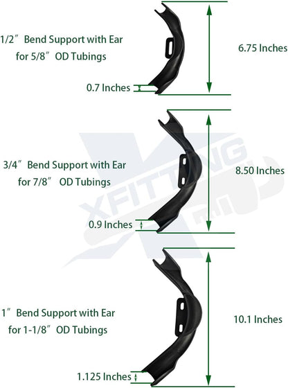 XFITTING 3/8 in - 1/2 in Pex Tubing Bend Support with Nail Tab Heavy Duty Reinforced Plastic, 10 Pieces