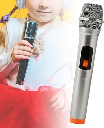 Microphone Toy Kids Microphone for Play Speech Practice Microphone Prop Simulated Microphone for Events Cosplay Costume Party, Orange Base