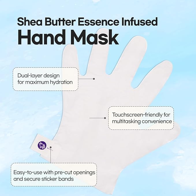 Epielle Intensive Repairing Hand Masks (Gloves-6pk) for Dry Hands Spa Masks | Coconut Oil + Milk Extract + Hyaluronic Acid | Skincare Gifts | Skincare Party Favors, Mother's Day Gifts