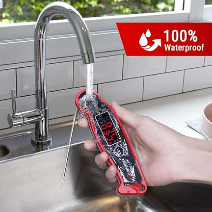 ThermoPro TP19 Waterproof Digital Meat Thermometer for Grilling with Ambidextrous Backlit  Thermocouple Instant Read Kitchen Cooking Food Thermometer for Candy Water Oil BBQ Grill Smoker