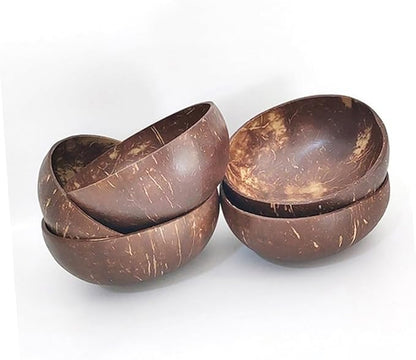 Elegant Cocoanut Bowl Set 2pc Natural Shell Salad Bowl Fruit for Snack Home Decorative