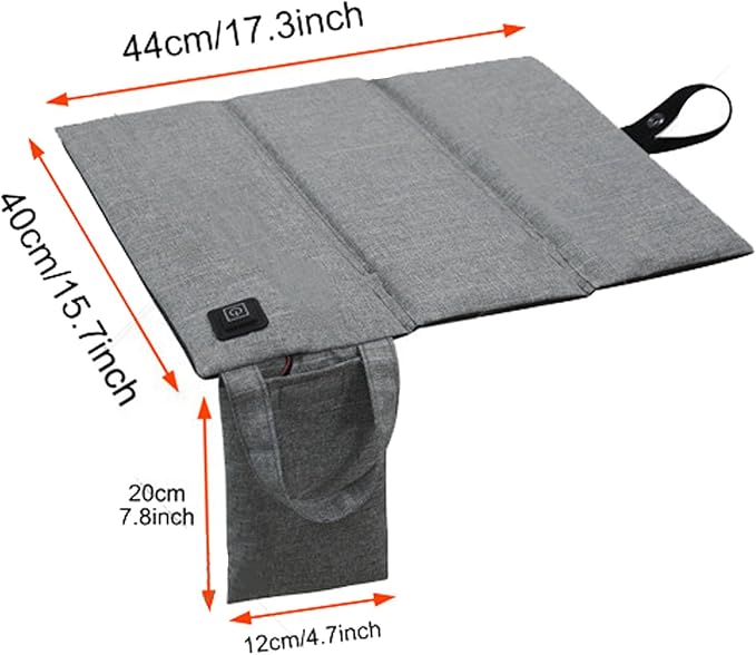 3 Temp Setting Heated Seat Cushion, Portable Fast Heating USB Power Seat Mats, Oxford Warm Pads, for Camping Fishing Hunting Stadium Travel Use