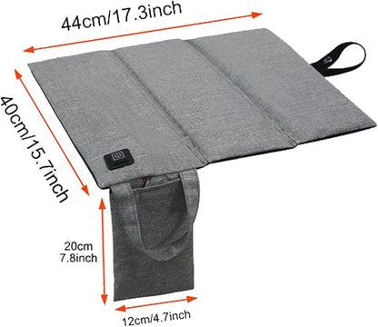 3 Temp Setting Heated Seat Cushion, Portable Fast Heating USB Power Seat Mats, Oxford Warm Pads, for Camping Fishing Hunting Stadium Travel Use