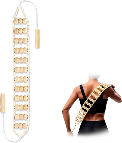 Wood Therapy Massage Tools,Back Wooden Massage Roller Rope Tool Maderoterapia Kit Professional Cellulite Massager for Body Shaping, Contouring,Back Neck Leg Muscle Relief
