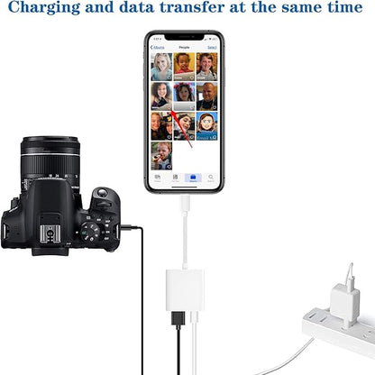 Apple Lightning to USB Camera Adapter with Charging Port, USB 3.0 OTG Cable for iPhoneiPad to Connect Card Reader, USB Flash Drive, U Disk, Keyboard, Mouse, Hubs, MIDI, Plug  Play