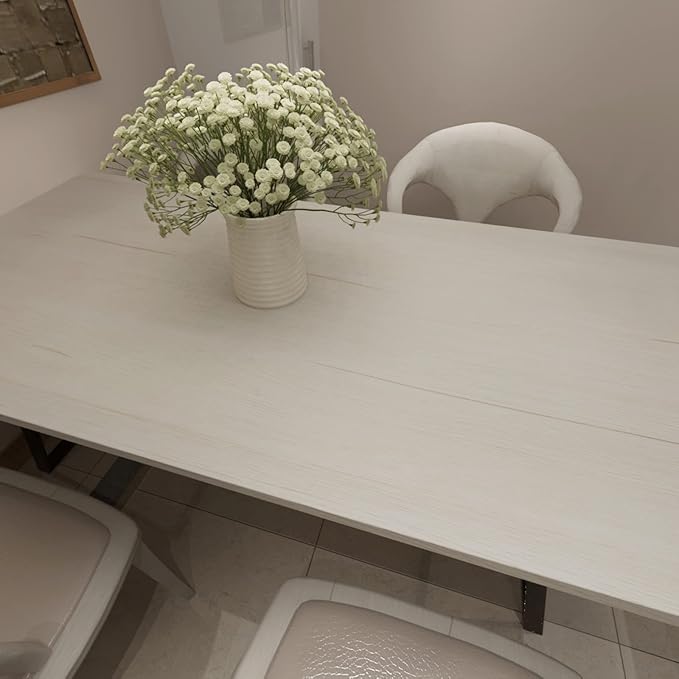 White Wood Grain Wallpaper, Peel and Stick Beige Faux Wood Texture Contact Paper 16"o118" Self Adhesive Modern Waterproof Removable Thick Vinyl Wrap for Countertops, Table, Drawer, Cabinet