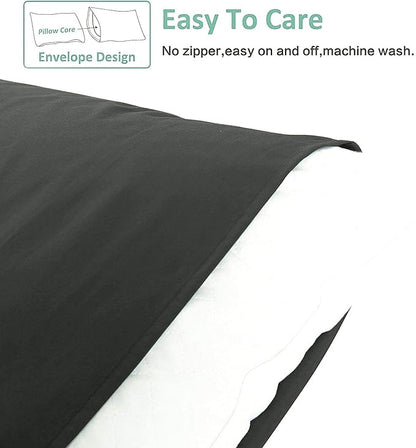 NTBAY King Pillowcase Set - 2 Pack Brushed Microfiber 20x36 Pillowcases - Soft, Wrinkle-Free, Fade-Resistant, Stain-Resistant, Dark Grey Pillowcases with Envelope Closure - 20x36 Inches, Dark Grey