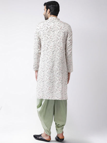 KISAH Men's Kurta Set - Printed Cotton Blend - Traditional Indian Ethnic Wear for Men - Ideal for Weddings and Festivals