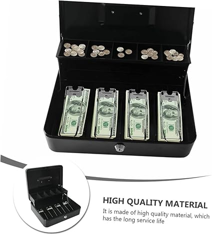 STOBOK 1pc Cash Register Box Cash Register Box Container with Lid Money Coin Tray Cashier Money Case Cash Drawer Cashier Drawer Cashier Storage Case Coins Case Money Box Abs With Cover