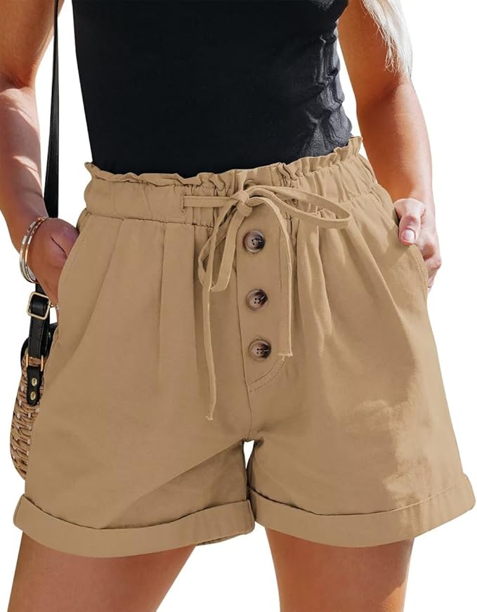 FEKOAFE Womens Shorts 2025 Comfy Summer Drawstring High Waist Cotton Shorts for Women Trendy(S-2XL)