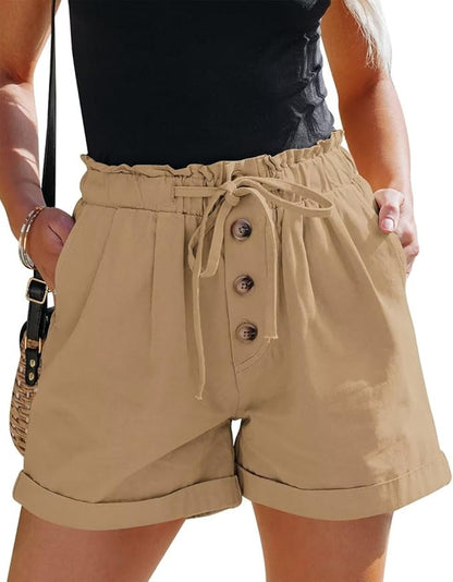 FEKOAFE Womens Shorts 2025 Comfy Summer Drawstring High Waist Cotton Shorts for Women Trendy(S-2XL)