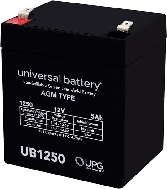 UB1250 12V 5AH Sealed Lead Acid (SLA) Battery .187 TT