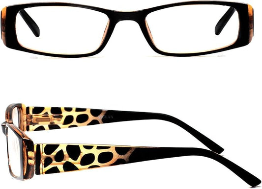 5 Pack Spring Hinge Reading Glasses Rectangular Fashion Quality Readers for Men and Women (multicolour, 2.75)