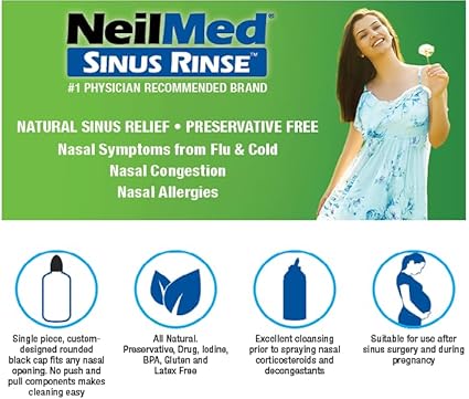 NeilMed Sinus Rinse All Natural Relief Premixed Refill Packets 100 Count (Pack of 1)