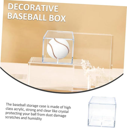 Baseball Display Case Box 2 Pack Acrylic Display Boxes Lucite Showcase for Baseballs