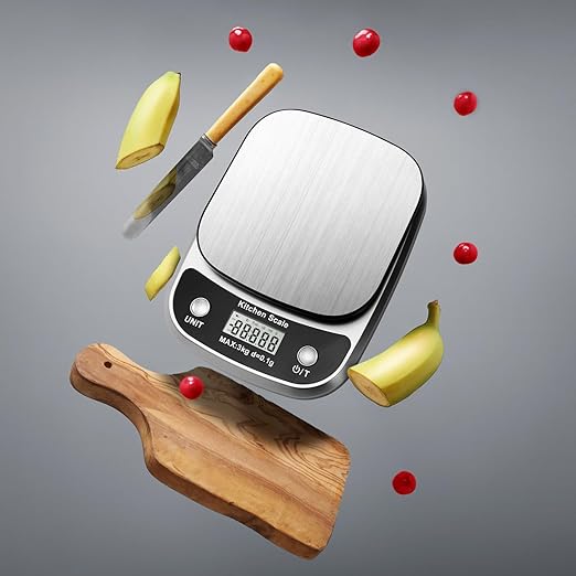 Food Kitchen Scale Digital Weight Grams and Oz,Professional Small Digital Kitchen Food Scales 3kg0.1g for Weight Loss