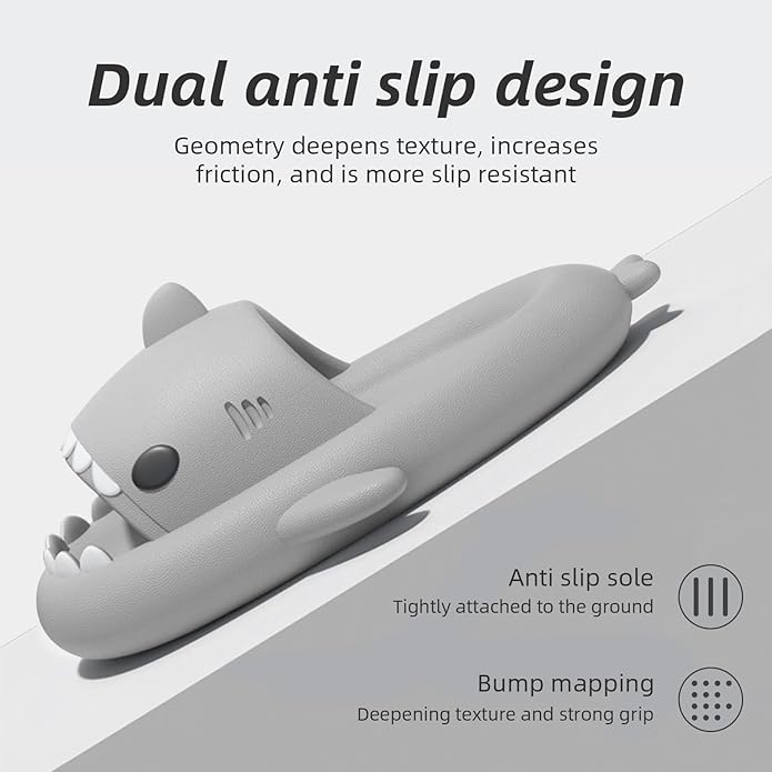 rosyclo Shark Cloud Slippers, Shark Cute Slides for Women Man,Summer Slipper Sandals for Boys Girls Spa Platform Shoes Non-Slip Beach Open Toe Beach Sandals Shower Couple Shoes