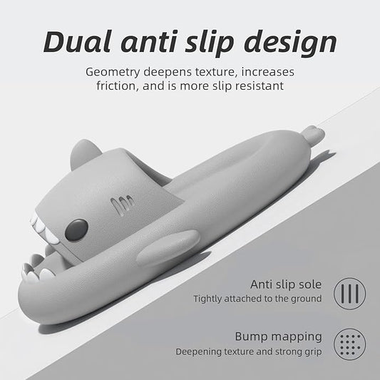 rosyclo Shark Cloud Slippers, Shark Cute Slides for Women Man,Summer Slipper Sandals for Boys Girls Spa Platform Shoes Non-Slip Beach Open Toe Beach Sandals Shower Couple Shoes