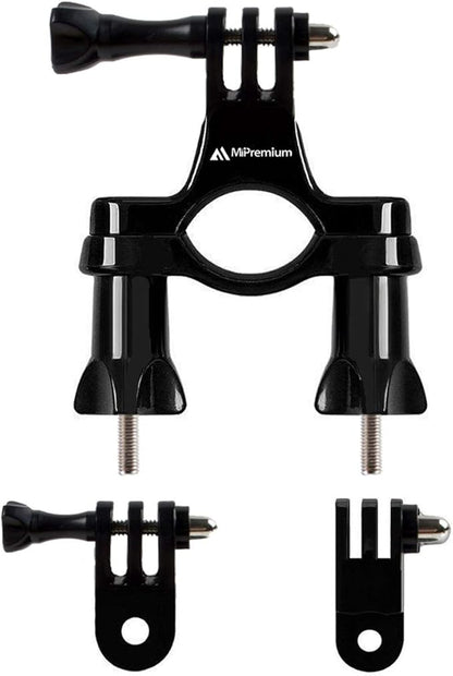 Bicycle Bike Handlebar Mount Adapter for GoPro Hero 13 12 11 10 9 8 7 6 5 4 3 2 1  Fusion Session Black Silver EK7000 Sjcam Seatpost Pole Clamp  3 Way Adjustable Pivot Arm for Action Cameras