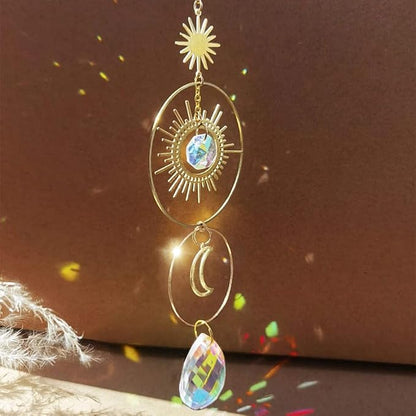 Lotus Sun Catcher Crystals Rainbow Hanging Suncatcher/Chakra Light Catcher Stained Glass Prism for Window/For Outdoor/For Garden Decoration sun catcher 4