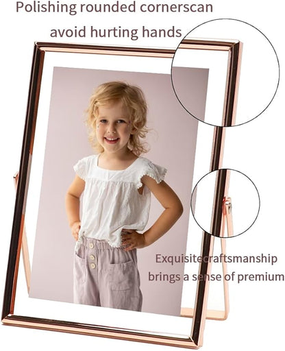 7-inch photo frames for wedding gift, for image sizes (4 x 6, 3 x 5, 2 x 3), beautiful adjustable metal floating photo frame, elegant gift for decoration