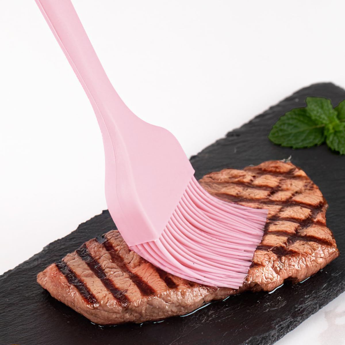 Only 1 left Silicone Basting Brush for Cooking Baking and Grilling, Heat Resistant Bristles for Oils Butter Sauces and Marinades, Dishwasher Safe, Pink