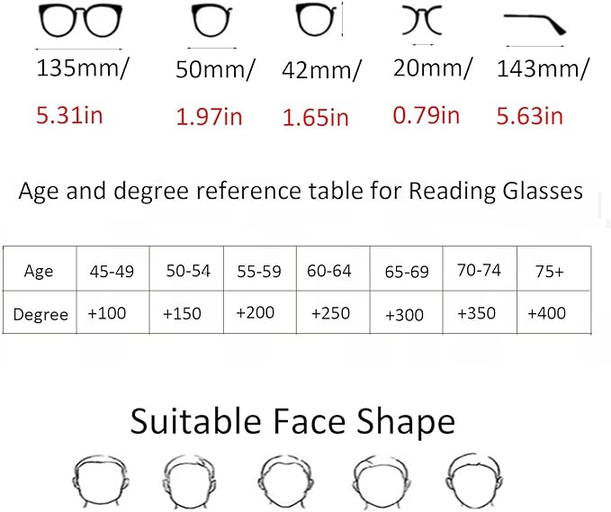 Anti-Blue Light Reading Glasses for Women and Men, Lightweight Comfortable Readers, Spring Hinge