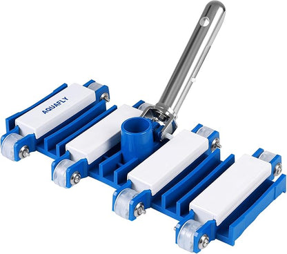 Pool Vacuum Head, Manual Cleaning Vacuum with Wheels 14'' Heavy Duty Handle Pool Vacuum Heads for Inground  Above Pools with Flexible Swivel, Swimming Pool Head for Absorb