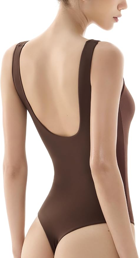 PUMIEY Bodysuit for Women Sleeveless Backless Tank Top Sharp Collection