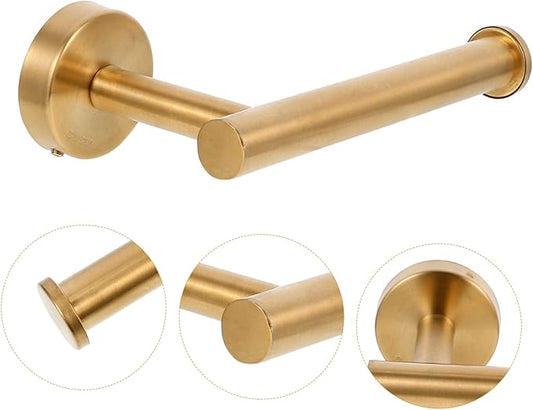 1 Set Wall Mounted Toilet Paper Holder Durable Tissue Rack with Screw Mounting and Practical for Bathrooms Modern Design with End Disc to Prevent Roll Fall
