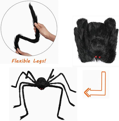 Halloween Giant Spider, 3.0FT Large Foldable Spider Fake Hairy Spider Scary Decorations Halloween Spider Outdoor Yard