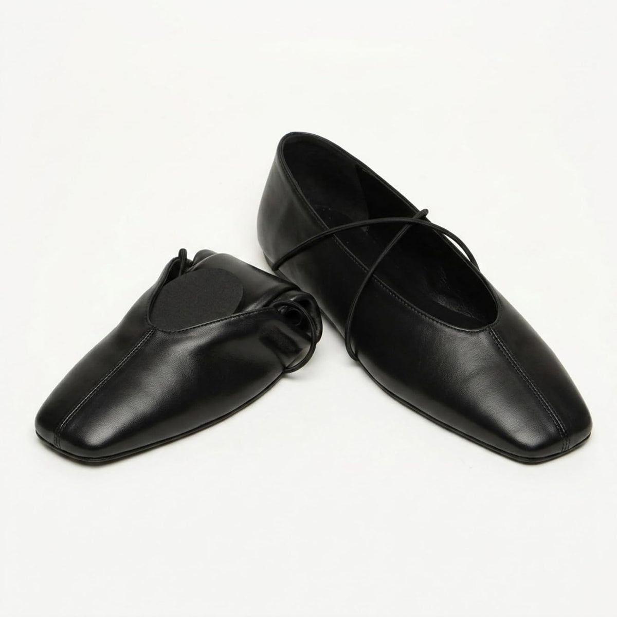 Women's Square Toe Ballet Flats Criss-Cross Straps Comfortable Slip On Mary Jane Flat Shoes for Office Work Casual