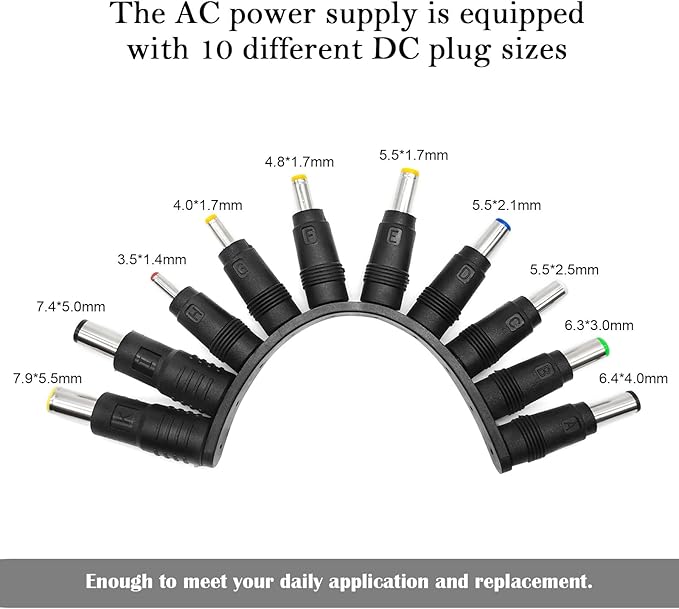Quacc 10pcs DC Connector Jack Power Socket Universal DC Barrel Jack Adapter Compatible for Lenovo, Dell, HP, Asus, Acer, Toshiba, Sony Laptop Charger Power Supply Plug (5.5 x 2.1mm)