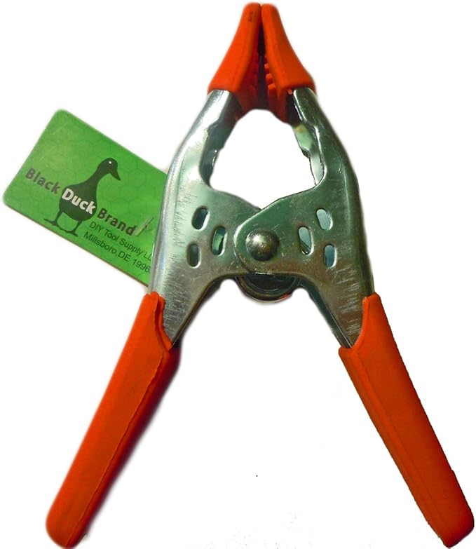 Black Duck Brand 6" inch Clamp Large Heavy Duty Spring Metal - 3 inch Jaw opening (1pc)