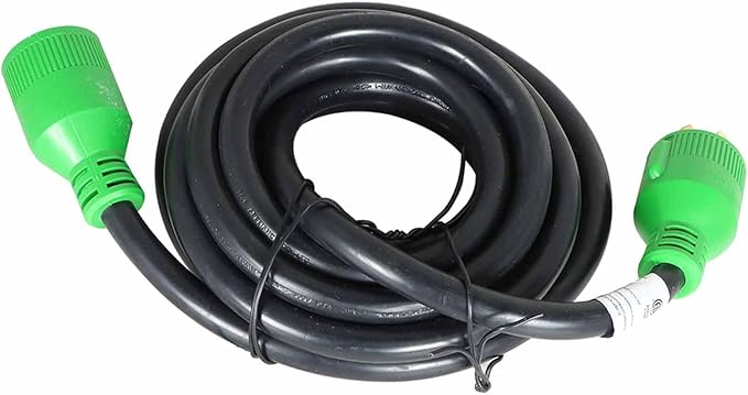 labwork 15FT 4 Prong 30 Amp Generator Extension Cord Green Connector Replacement for L14-30P to L14-30R Generator Cable
