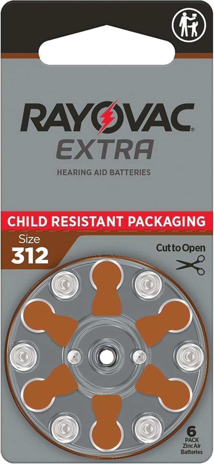 Rayovac Extra Advanced, size 312 Hearing Aid Battery (pack 60 pcs)