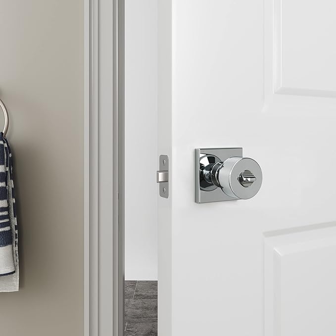 Miseno MLK3090 Quattro Shaker Privacy Door Knob Set with Square Rose - Matte Black